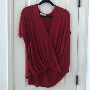 Red vneck shirt